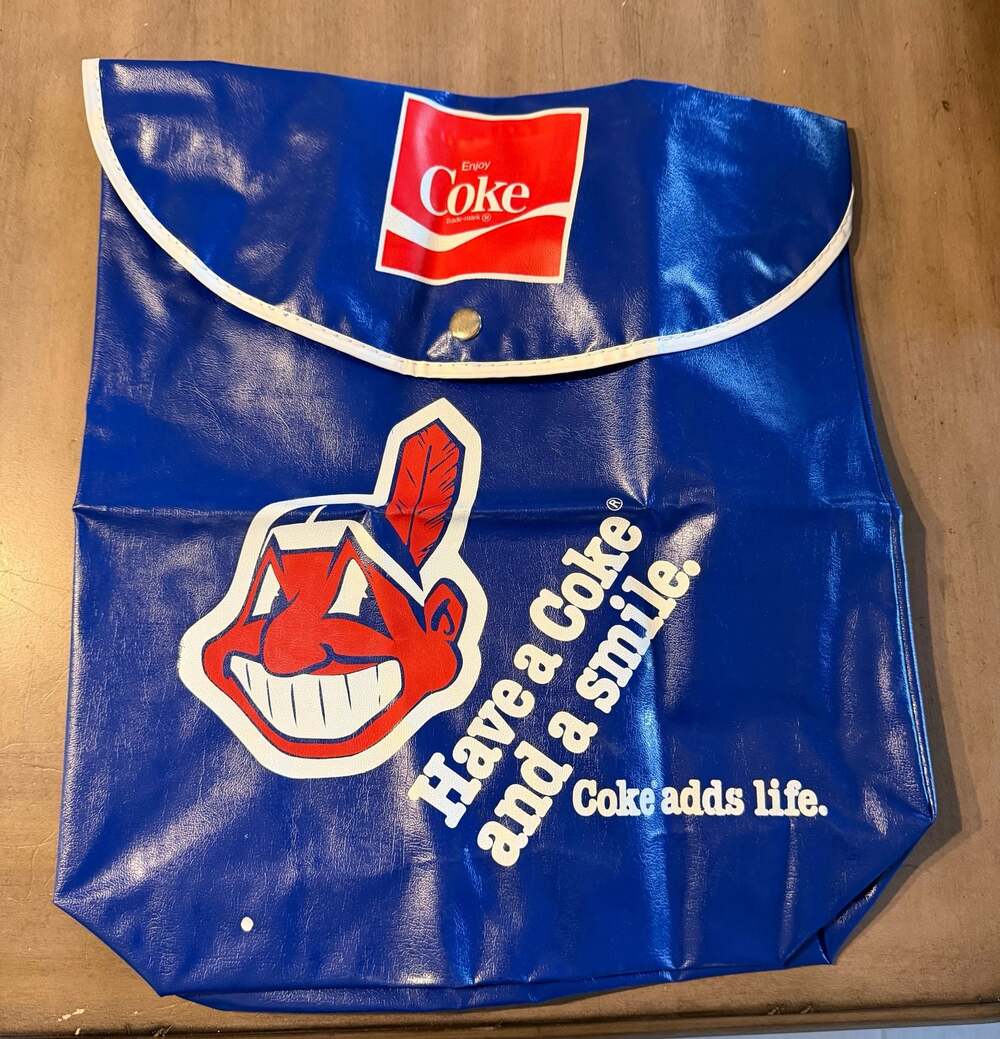 Vintage Coca-Cola Cleveland Indians Wahoo Logo Promotional Backpack